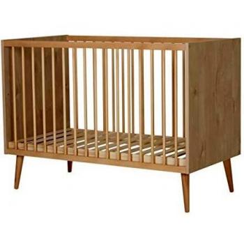 Lit à barreaux en bois pour bébé, modèle Cocoon Natural Oak