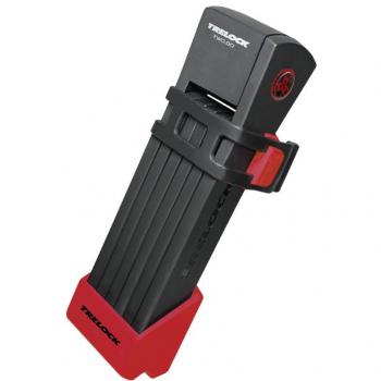 Trelock Two‑Go Faltschloss FS 200‑75 mit Halter‑Bracket – Rot, Abmessungen 75 × 10 × 10 cm