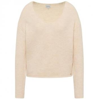 MUSTANG Damen Strickpullover Alpaka Wolle offwhite Gr. L