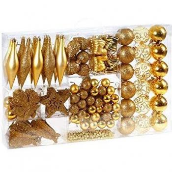 Set di Palline di Natale con Valigetta e Catena Deco 102 pezzi