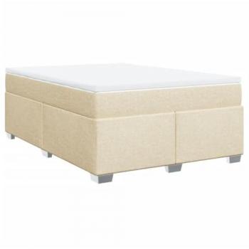 Matrací krémová box‑spring postel 160 × 200 cm – vitaXL