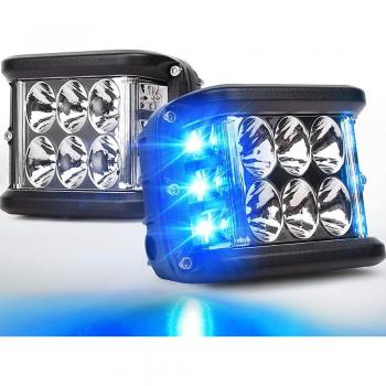 Gelbe Flutlichtleiste mit Stroboskop für Jeep und Lkw, 2er Pack