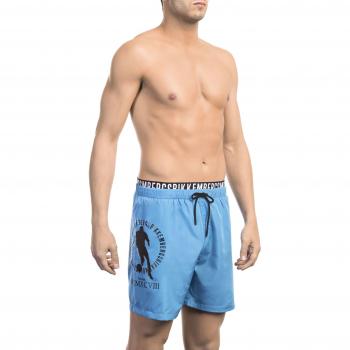 Bikkembergs Blue Layered Swim Shorts with Unique Detail
