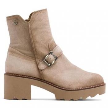 Botines de serraje con cremallera para mujer