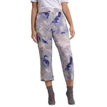 Culottes gamba dritta verde stampa marmo taglia 52