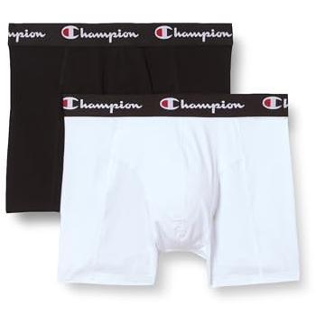 Champion Boxershorts Herren, 2er Pack, Baumwolle, schwarz-weiß