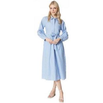 Damen-Midi-Kleid mit Prinzipien-Streifen