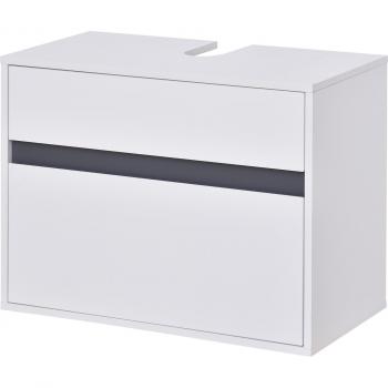 HOMCOM Mobiletto Sottolavabo in MDF Bianco con 2 cassetti, dimensioni 67 x 36 x 52 cm
