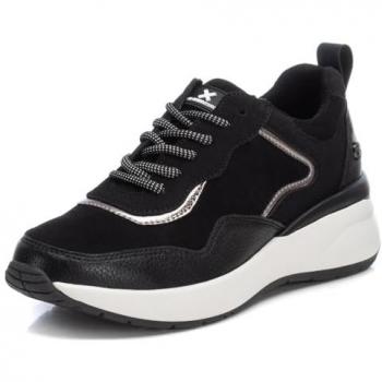 XTI Black Suede Lace Sneakers for Women (US 8)