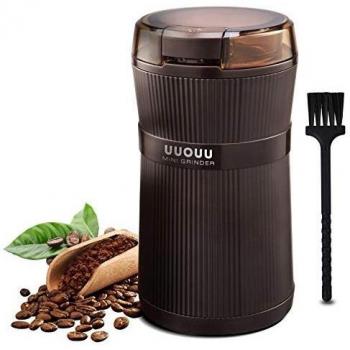 Coffee Grinder with Brush, UUOUU 200W Washable Bowl Spice Grinder