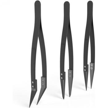 Anticorrosion Black Ceramic Tweezers Set