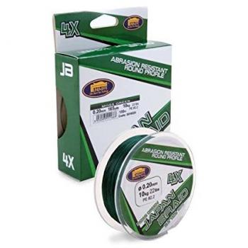 Lineaeffe Tresse de Pêche Japan Braid Vert Mousse 4X 150 m D. 0.14 mm
