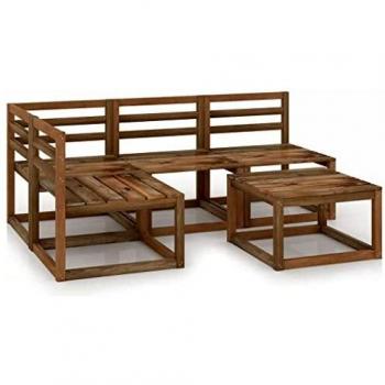 Garten-Lounge-Set 5-teilig Braun