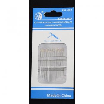 12/6Pc Easy Threading Gold-Tail Needles for DIY Sewing