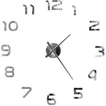 3D Wall Clock XXL Silver 100 cm