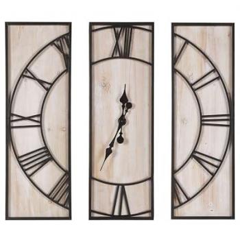 Reloj de Pared Artesanal en Madera Clarificada Beliani