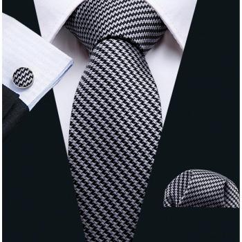 Corbata amarilla FA-271 para hombres, con pañuelo y mancuernas de seda jacquard