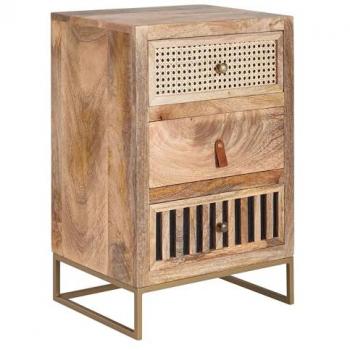 Nachtschrank für Boxspringbetten aus Mango Massivholz