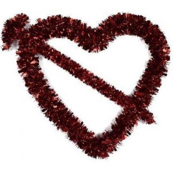 Cœur Rouge avec Guirlande pour la Saint-Valentin 38 X 34 X 3 Cm
