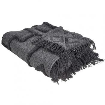 Beliani Wohnzimmer Decke 200x240 cm Dunkelgrau