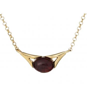 Collier en Argent 'Inspiration' avec Ambre Marron Doré