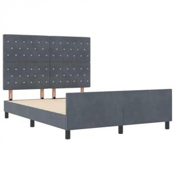 Tête de lit intégrée en velours gris foncé 160x200 cm – vidaxl