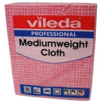 Vileda Medium Weight Cloth Red Pack of 10 106400 VIL04871