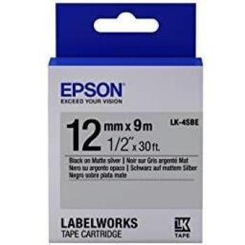 Epson Cintas de Etiqueta Negra sobre Plata – Modelo LK‑4SBE