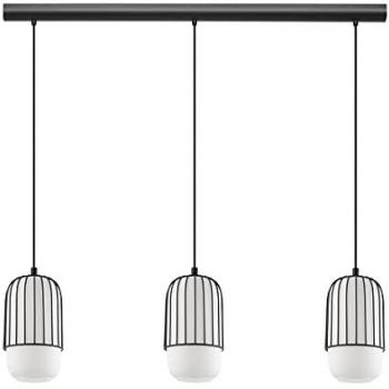 Acciaio Nero Minimalist Lampadario Muleges – Vetro e 3 Luci E27