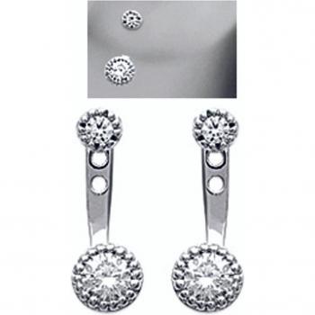 Silver-White Rhodium Lobe Earrings – Les Trésors De Lily M7634 5mm