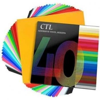 Permanent Adhesion Vinyl Kit – 45 Sheets, 12”×12”, 5 Transfer Tapes Included