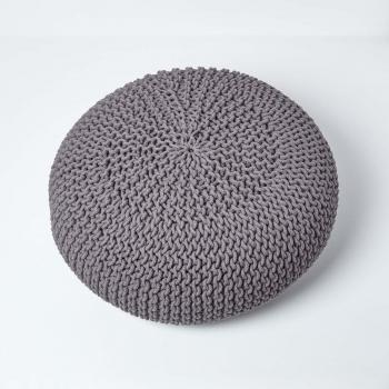 Pouf en tricot rond