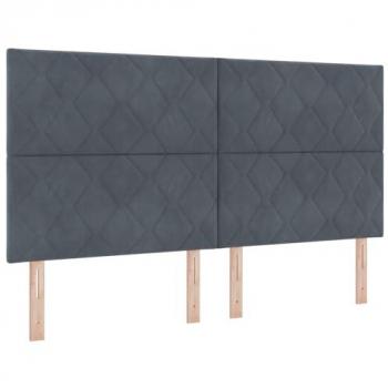 Tête de Lit Velours Gris Foncé 180 cm avec Éclairage LED
