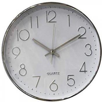 Horloge Murale Chic 30 cm Blanc et Métal