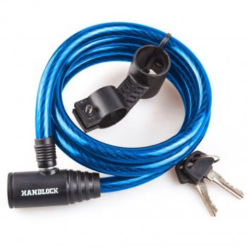 Lucchetto a spirale con chiave per bicicletta 1,0x120 cm blu