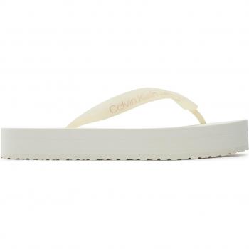 Calvin Klein Strand‑Zehentrenner Flatform Sandale YW0YW01620 Elfenbein