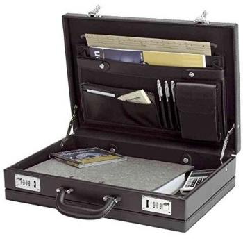 Alassio Ponte Attache Case Multi-Section Expandable Leather-Look Black