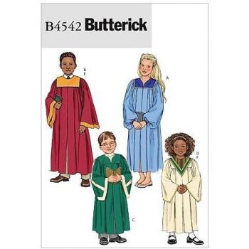 White Childrobe Pattern B4542 by Butterick – Small (CX‑XS)