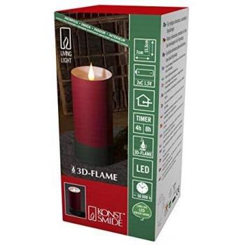 Candela Luminoso 3‑in‑1: Bianco Cilindro, Tappo Verde, Carta Rosso