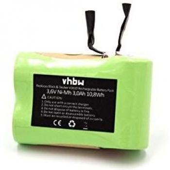 Akku für Black & Decker V3600, V3610G, V3610V Staubsauger NiMH 3000 mAh
