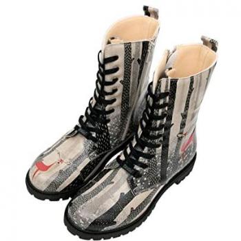 DOGO Vegan Damen Stiefel Zipsy in Grau, Größe 36