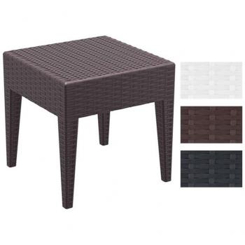 Table basse CLP Miami – Matériau rotin plastique, 45x45 cm, finition marron