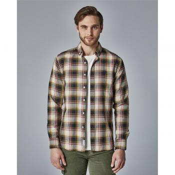 Camisa Altonadock marrón y beige para hombre