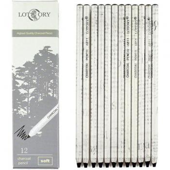Lotory Charcoal Drawing Pencils with Black Paper Roll
