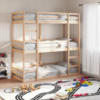 Cama Tripla VidaXL 90x190 cm em Madeira de Pinho