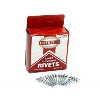 Faithfull FalAR3S100 3mm diameter 100 short aluminium rivets