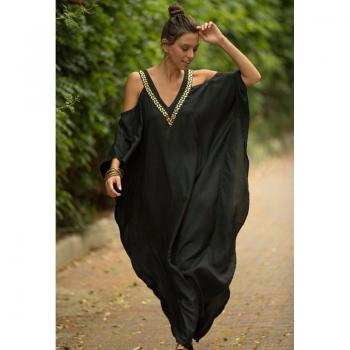 Robe de Plage Noir Femme