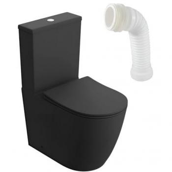 WC Lavita Nautilius Noir à Poser Sans Bride 3/6l