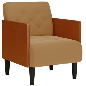 Fauteuil Chic Marron 55 cm avec Accoudoirs en Velours