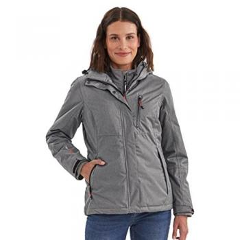 KILLTEC Damen Funktionsjacke Nira mit abzippbarer Kapuze, grau, Gr. 42